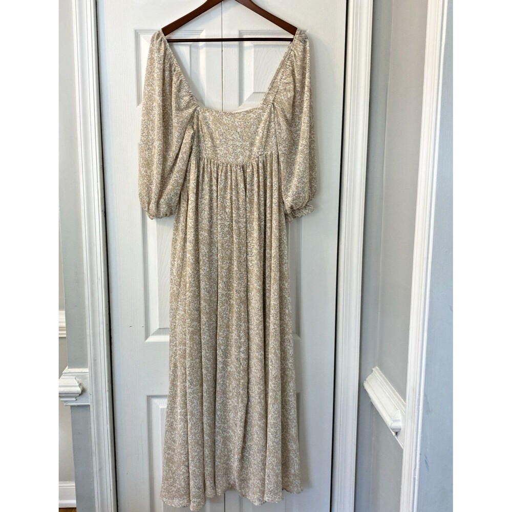 STORIA Maxi Dress Small Floral Baby Doll‎ Chiffon Prairie Cottagecore Bohemian